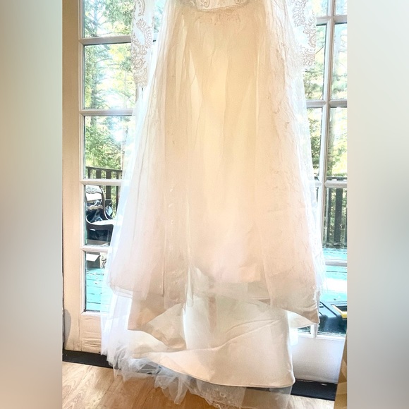 White Long sleeve elegant romantic hoho beach bridal wedding gown plus size 24 - Picture 10 of 17